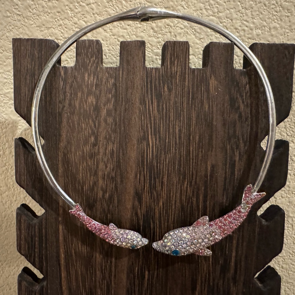 Betsey Johnson dolphin choker and matching earrings.